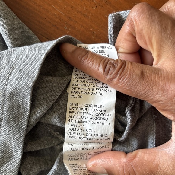 Puma Golf Striped Cotton Grey Collared Short Sleeve Athletic Polo Shirt XXL - Picture 5 of 6